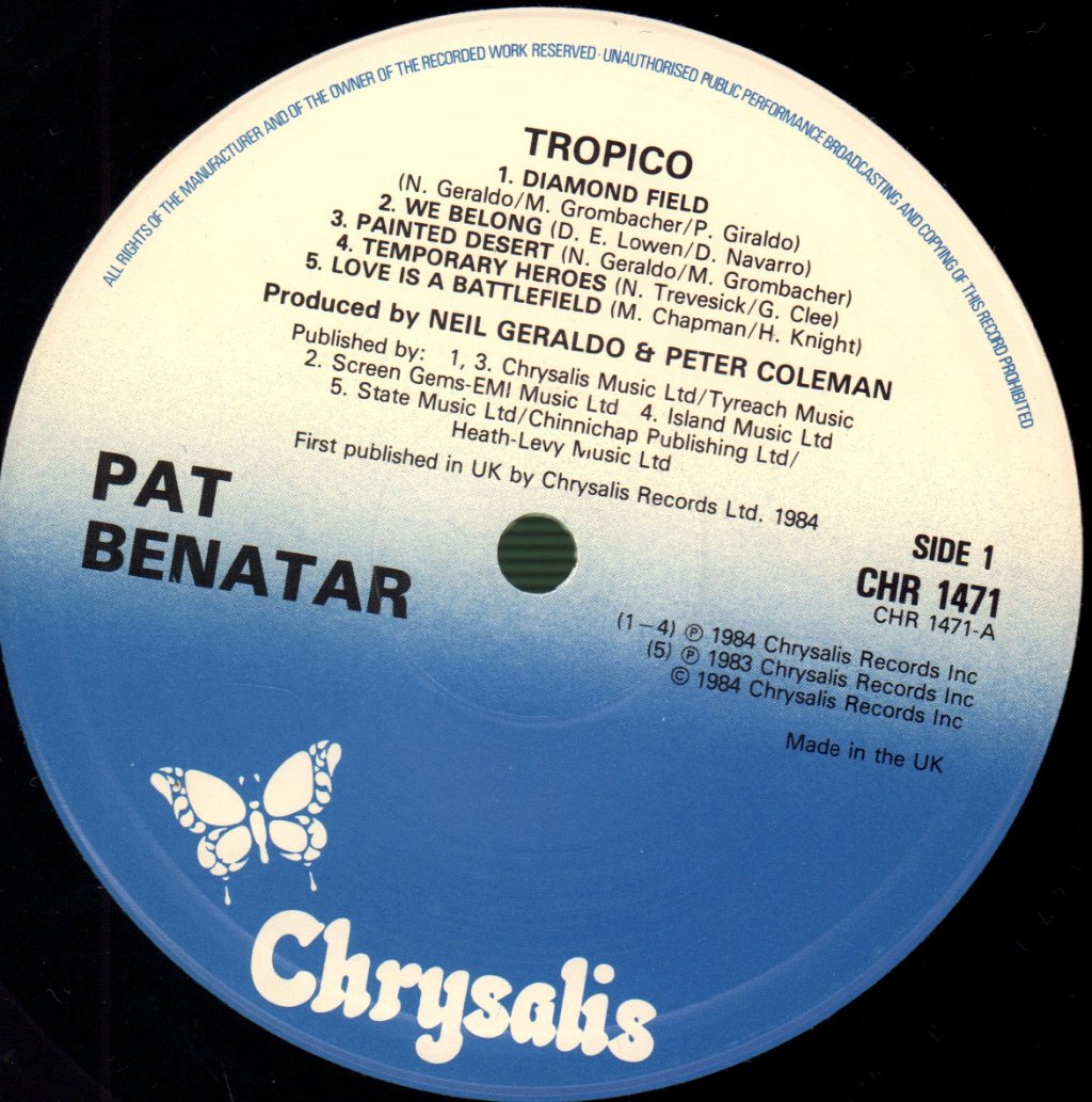 Pat Benatar - Tropico - Lp