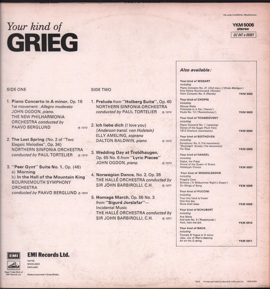 Various Artists - Your Kind Of Grieg - Lp