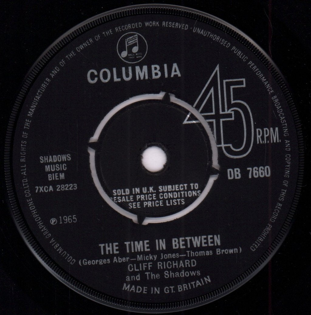 Cliff Richard And The Shadows - Time In Between - 7 Inch