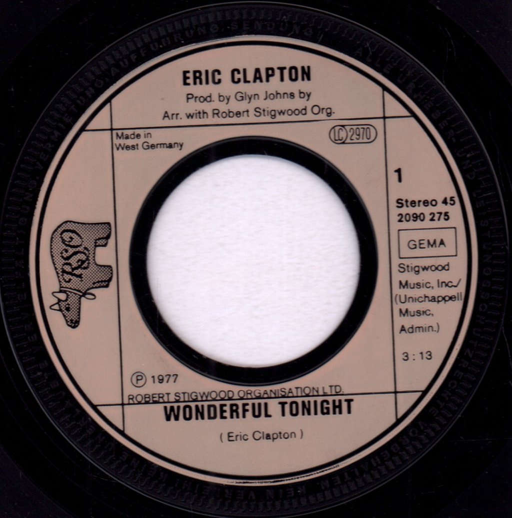 Eric Clapton - Wonderful Tonight - 7 Inch