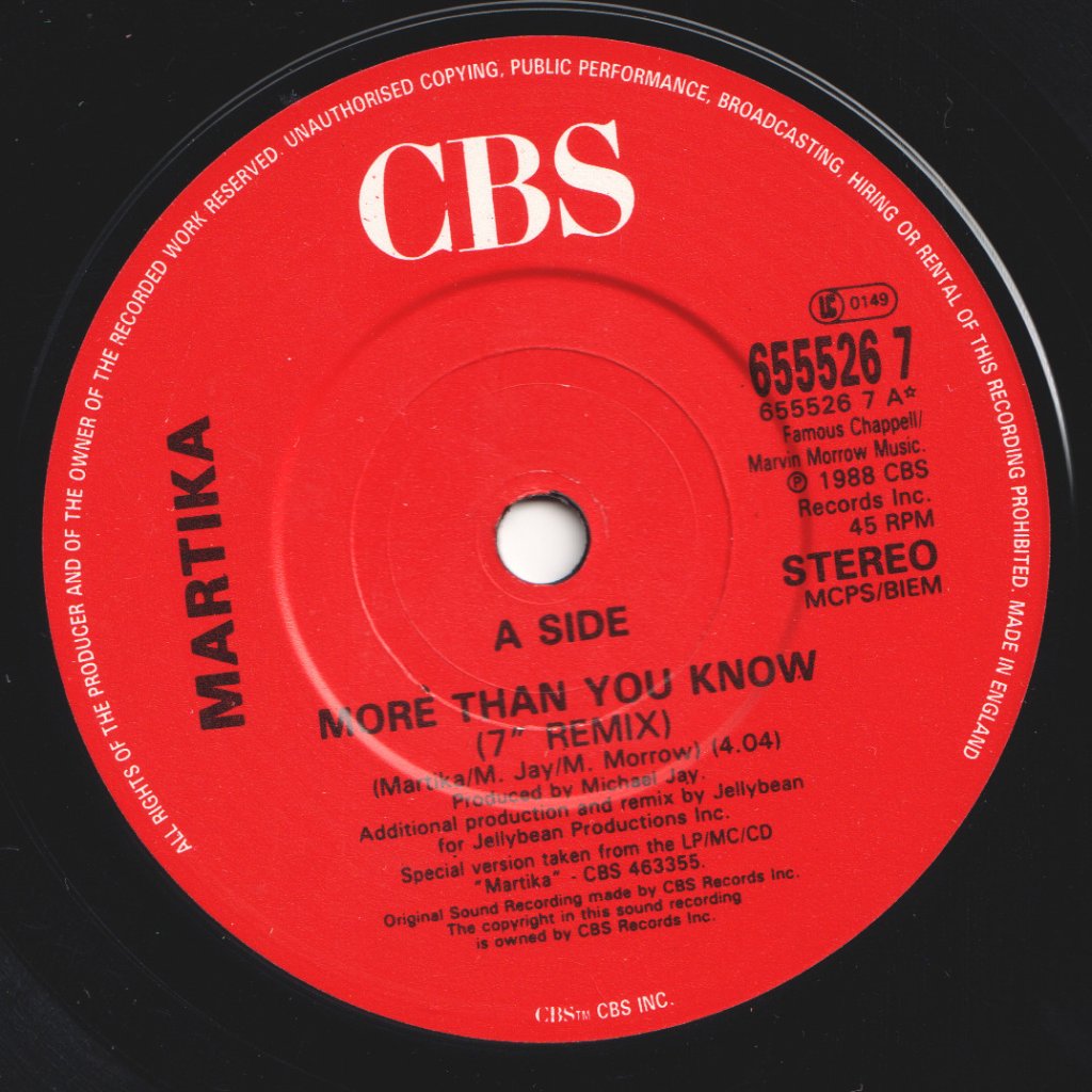 Martika - More Than You Know - 7 Inch