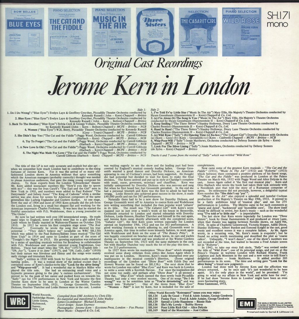 Jerome Kern - Jerome Kern In London Original Cast Recordings - Lp