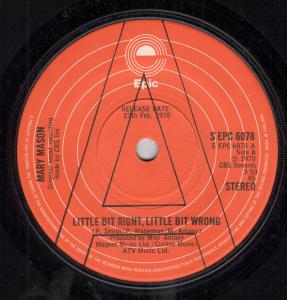 Mary Mason - Little Bit Right Little Bit Wrong - 7 Inch