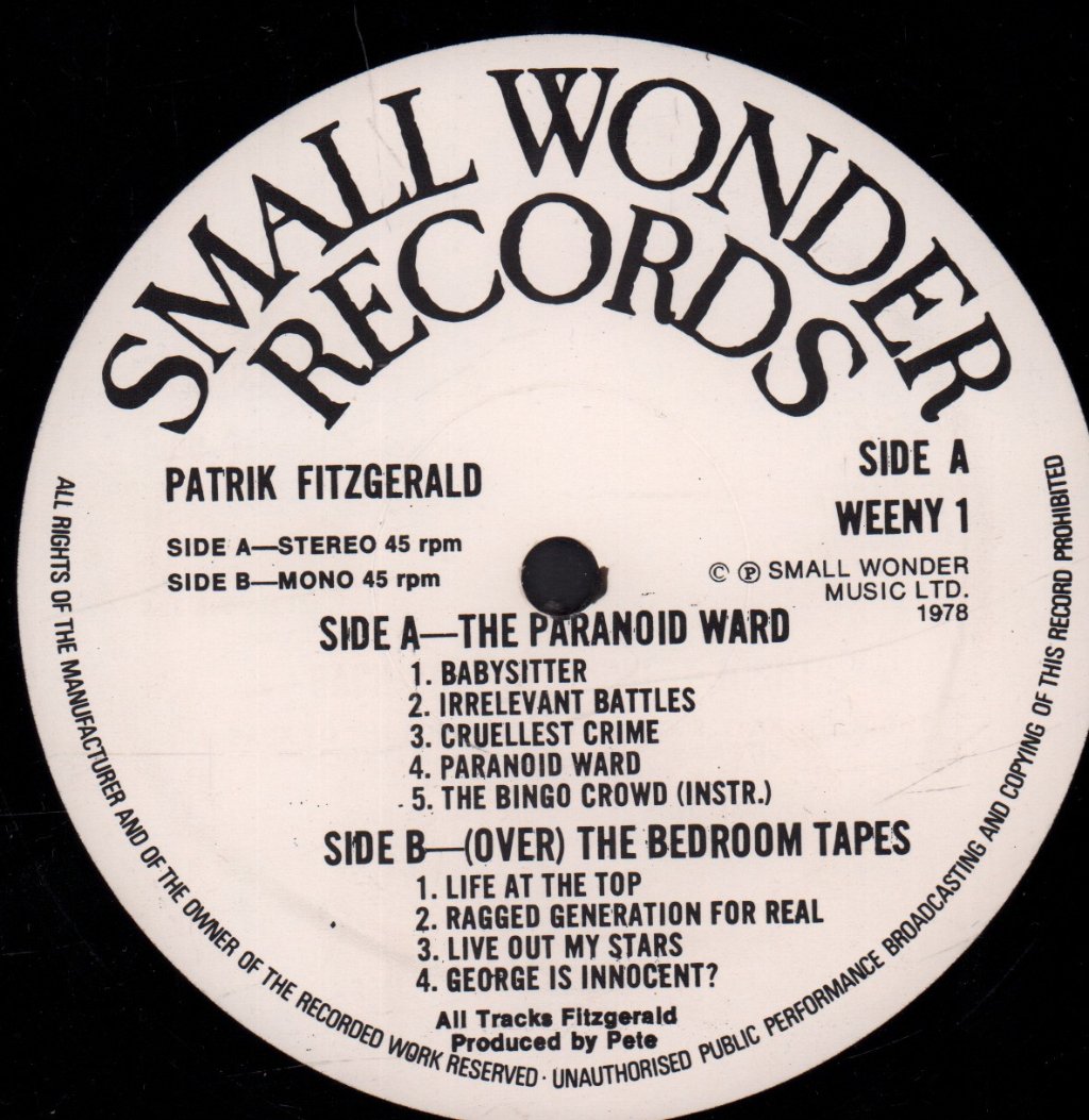 Patrik Fitzgerald - Paranoid Ward - Lp