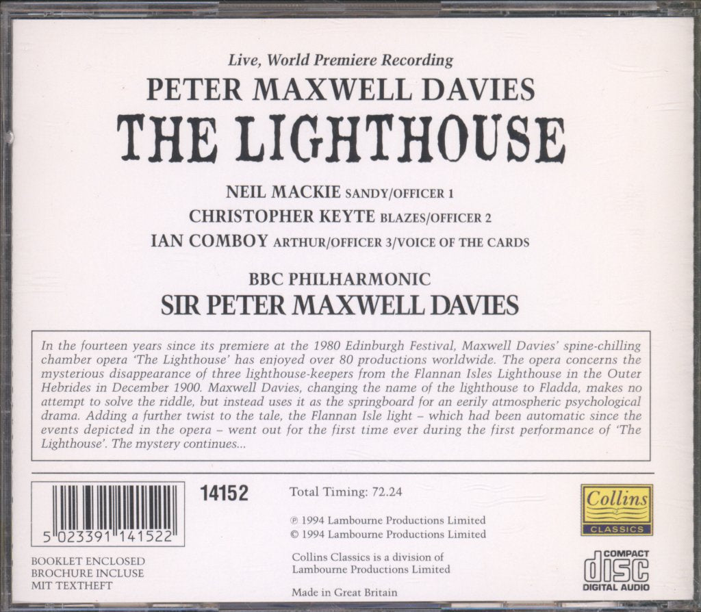 BBC Philharmonic, Sir Peter Maxwell Davies - Maxwell Davies - Lighthouse - Cd