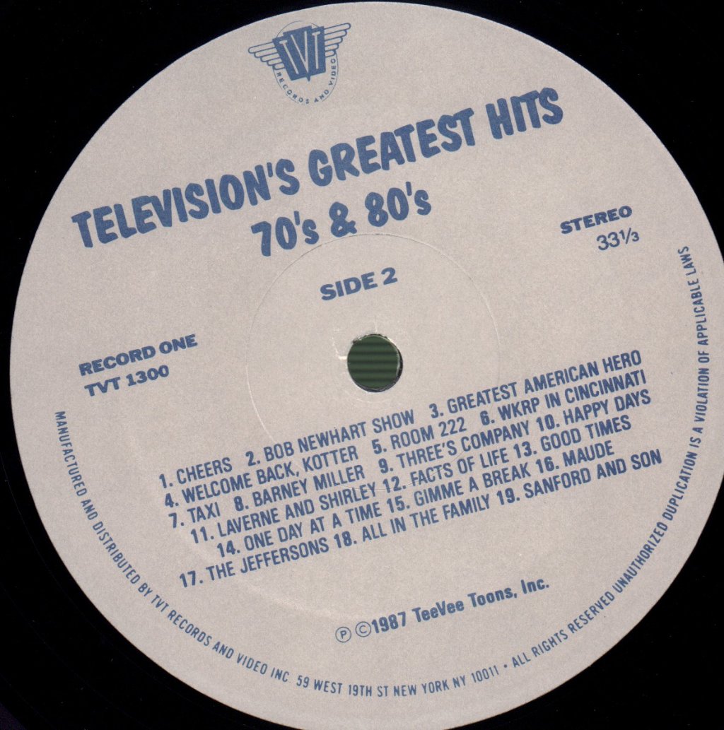 Various Artists - Television's Greatest Hits 70's & 80's - Double Lp