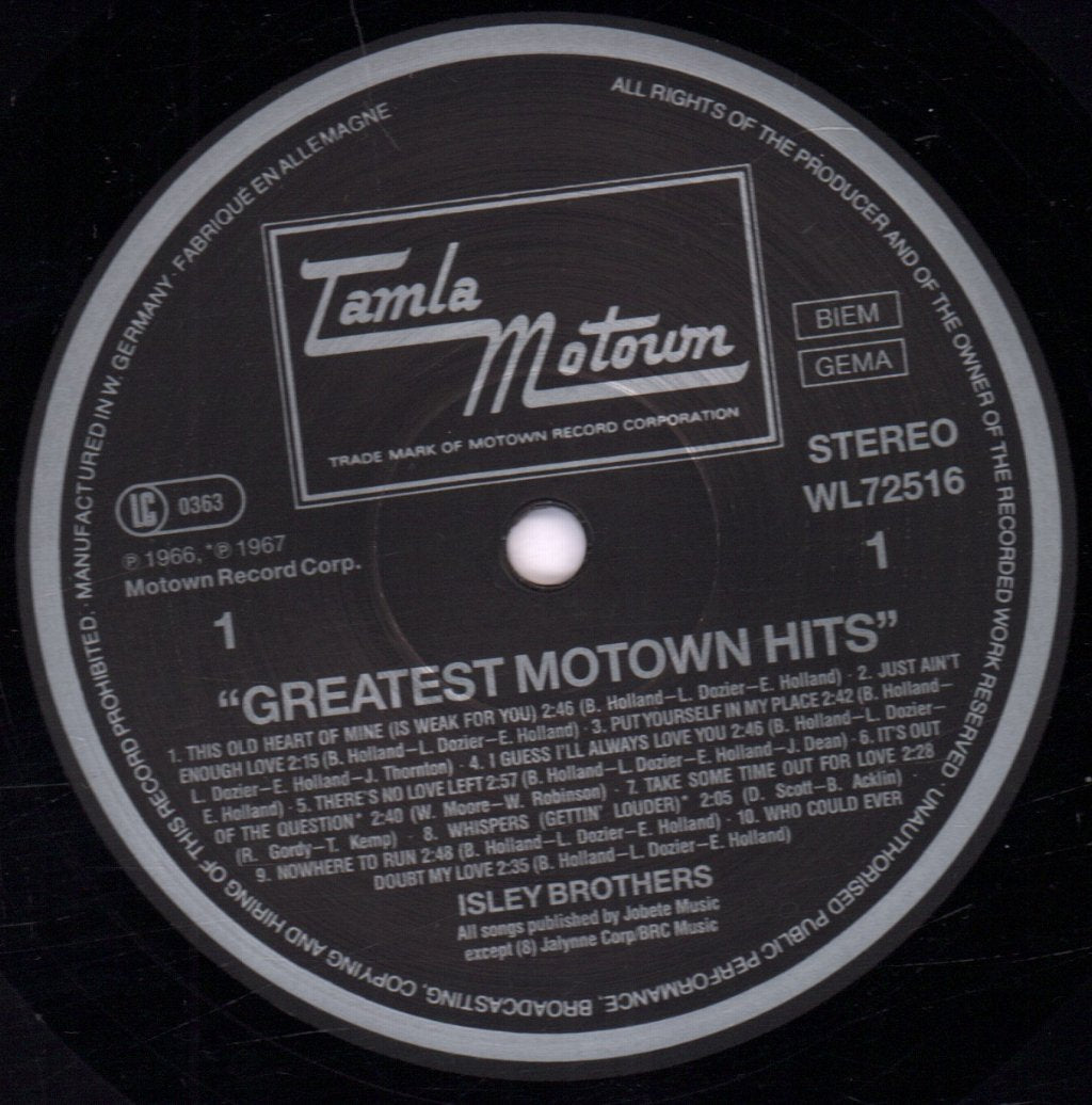 Isley Brothers - Greatest Motown Hits - Lp