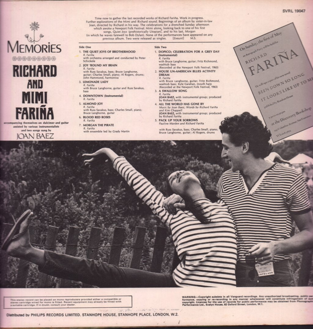 Richard And Mimi Farina With Joan Baez - Memories - Lp