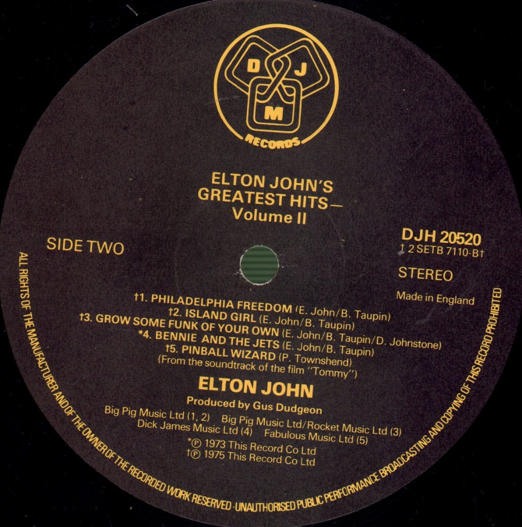 Elton John - Greatest Hits Volume 2 - Lp
