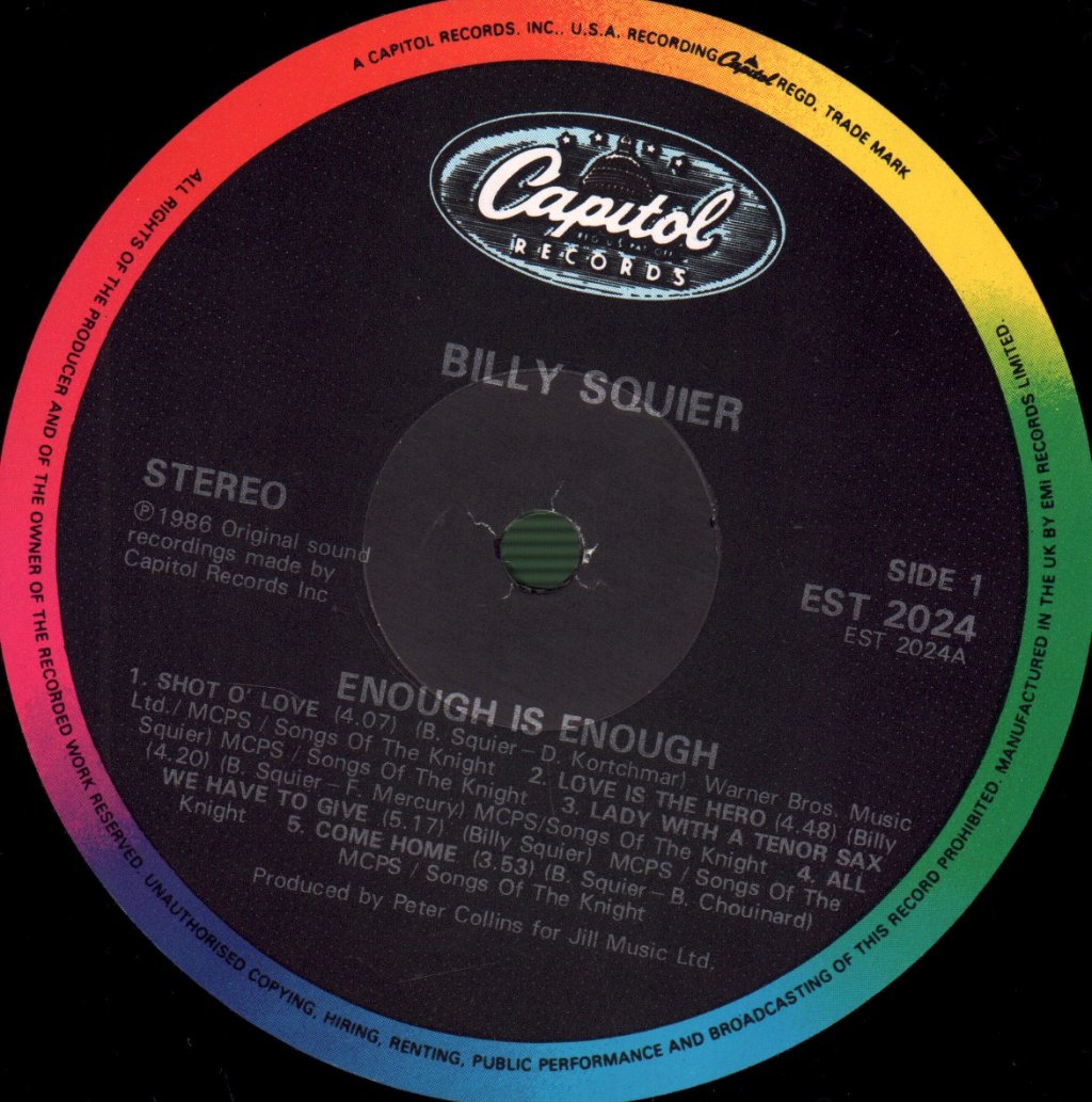 Billy Squier - Enough Is Enough - Lp