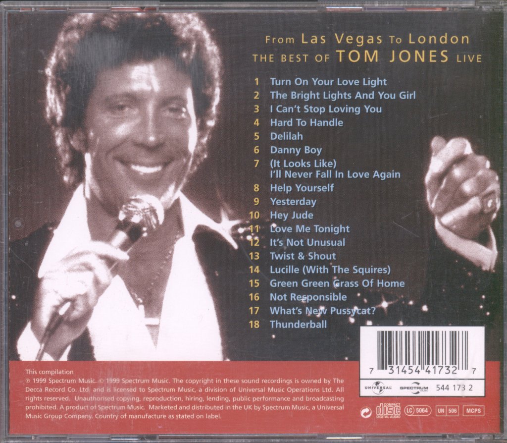 Tom Jones - From Las Vegas To London: The Best Of Tom Jones Live - Cd