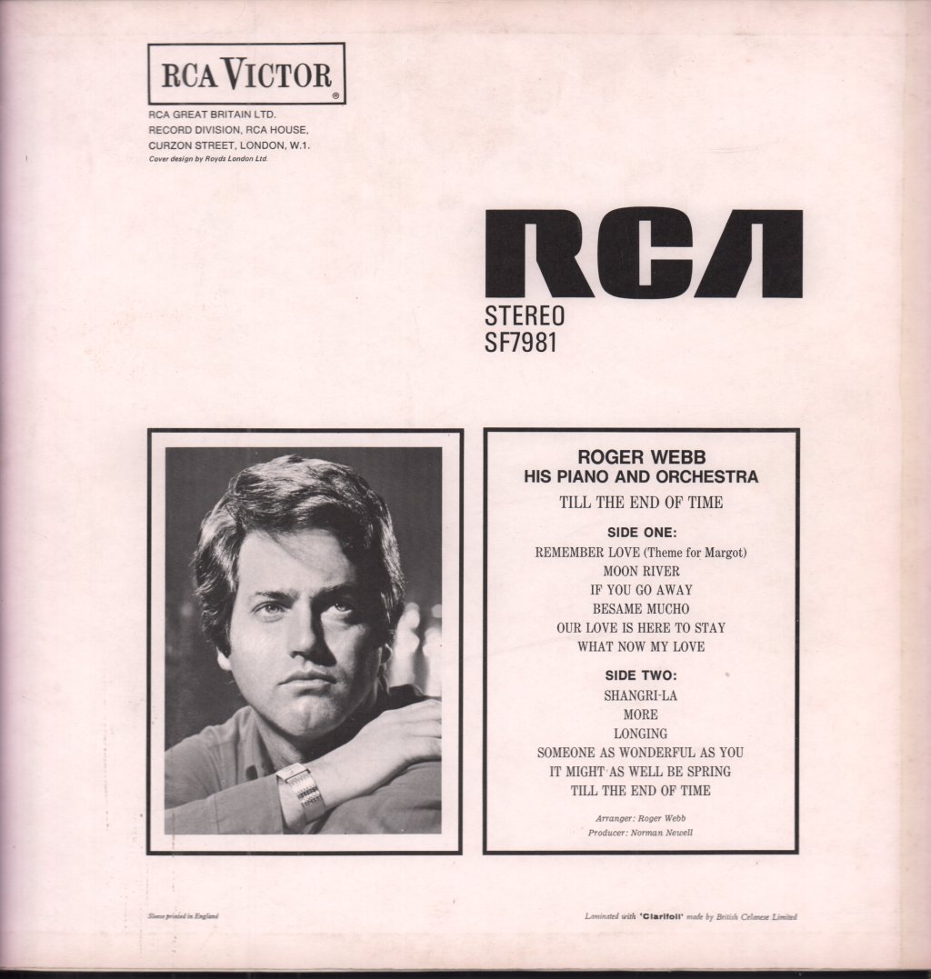 roger webb his piano and orchestra - till the end of time - Lp