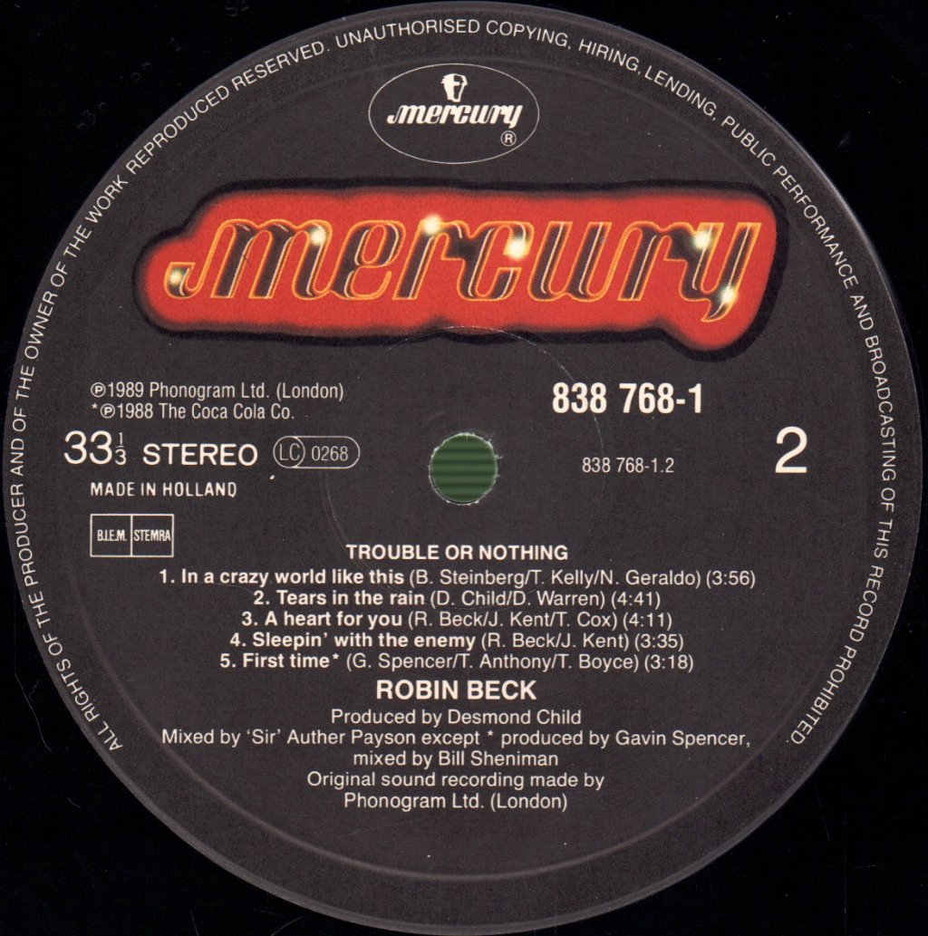 Robin Beck - Trouble Or Nothin - Lp
