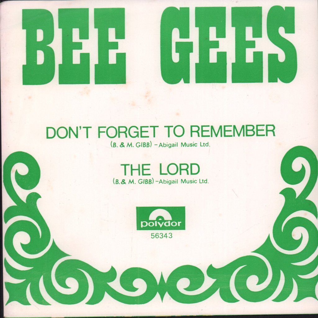 Bee Gees - Don't Forget To Remember - 7 Inch