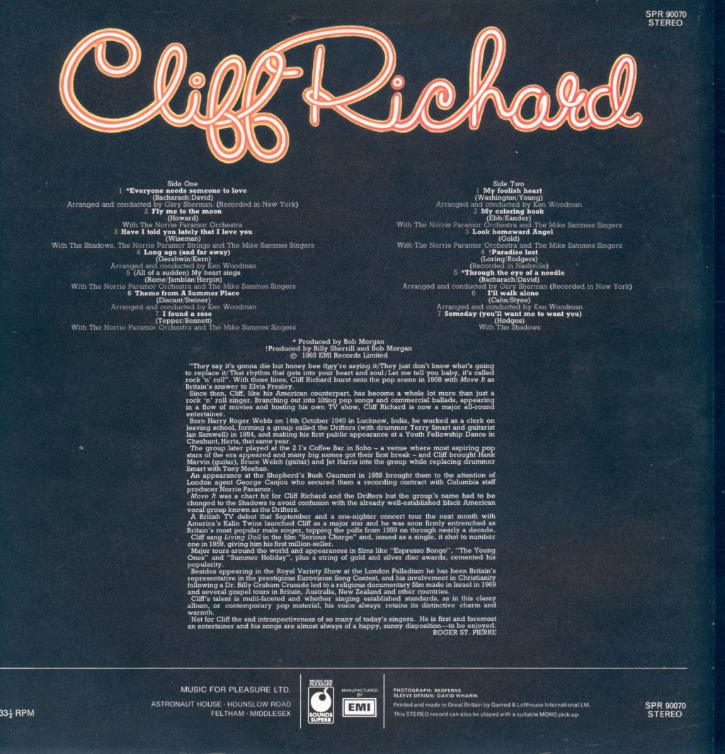 Cliff Richard - Everyone Needs Someone To Love - Lp