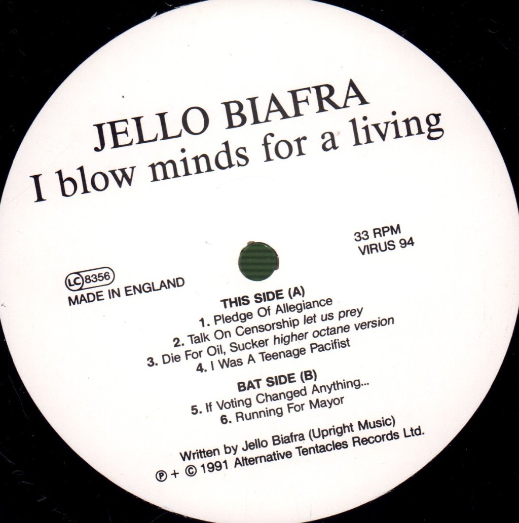 Jello Biafra - I Blow Minds For A Living - Double Lp
