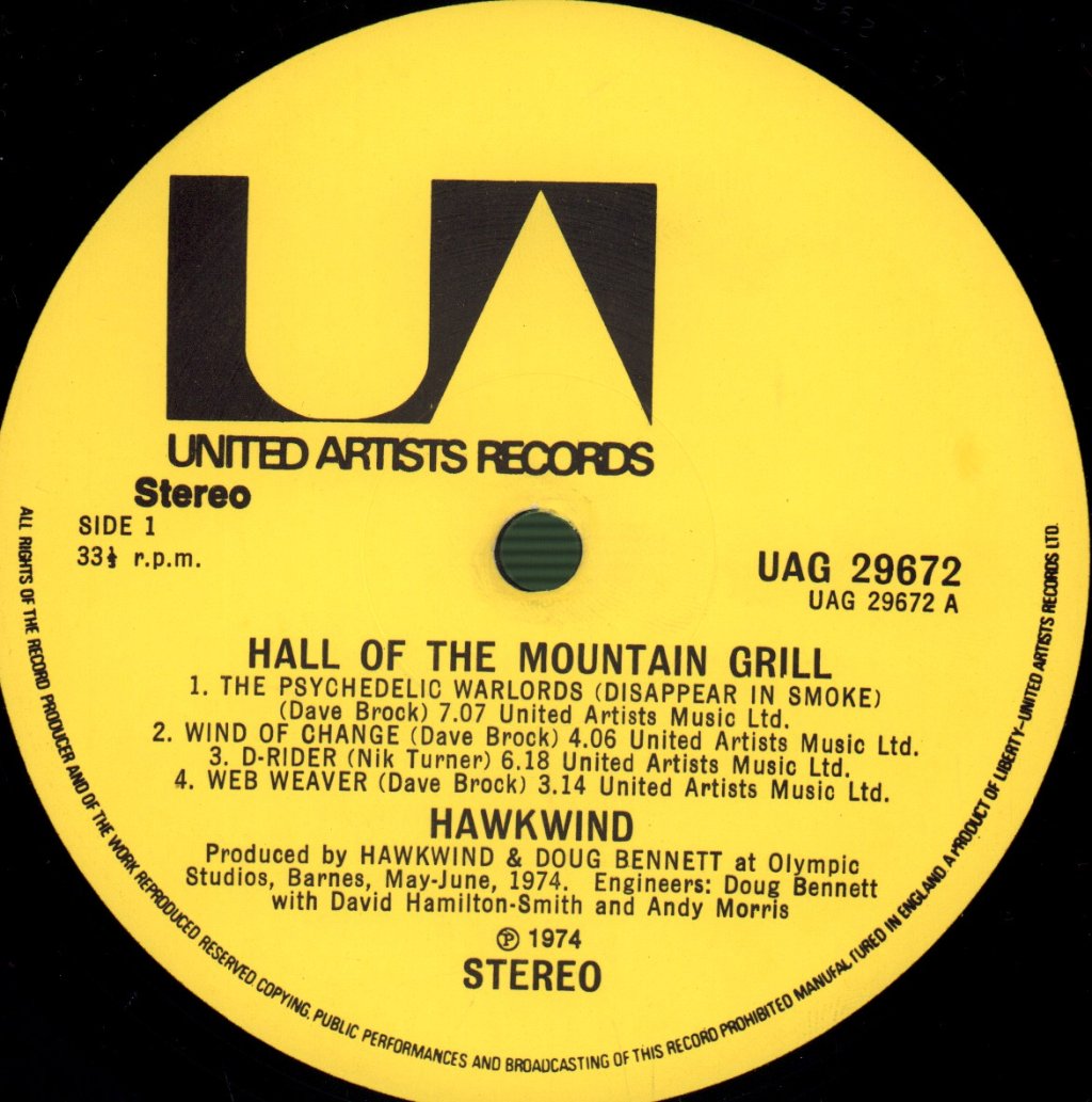Hawkwind - Hall Of The Mountain Grill - Lp