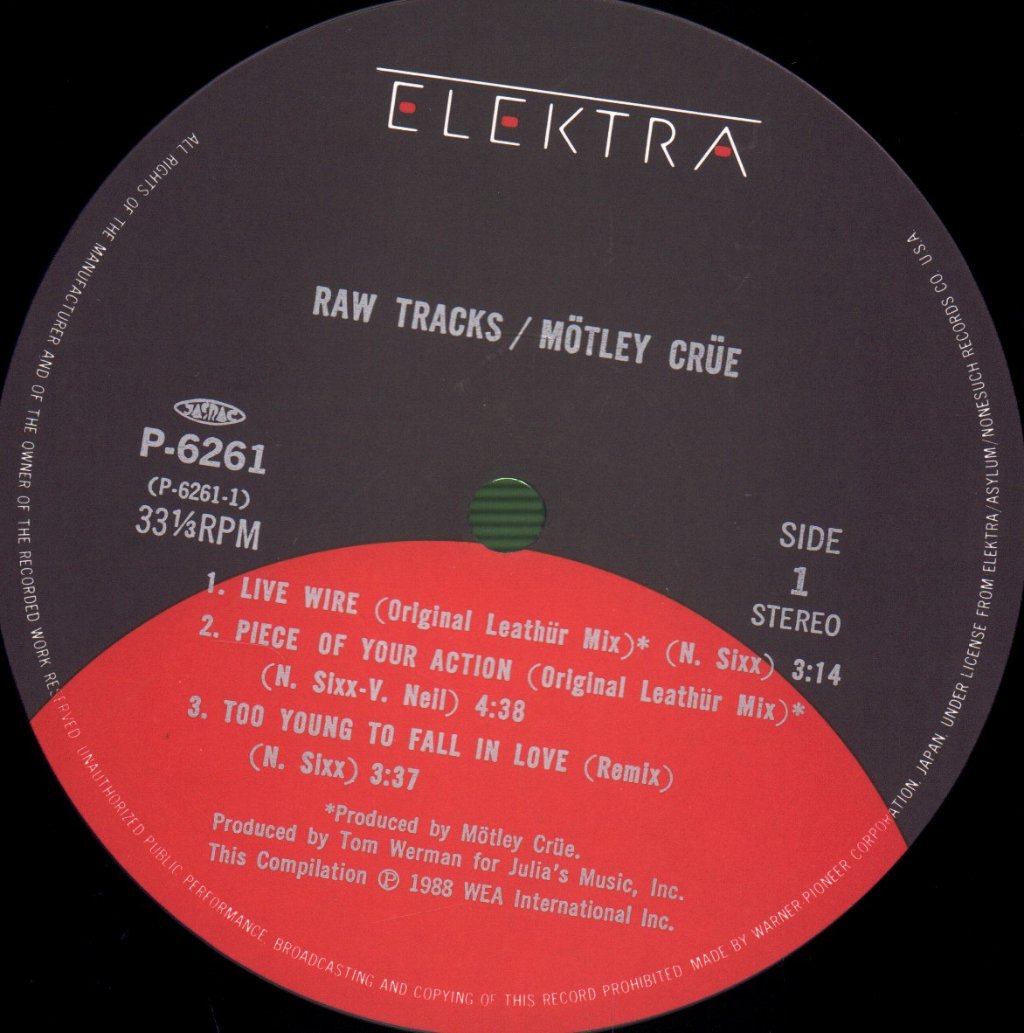 Motley Crue - Raw Tracks - Lp