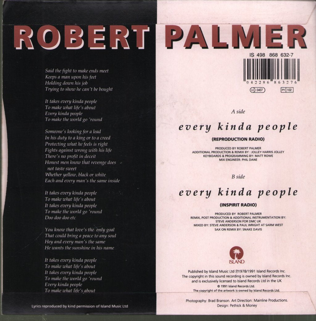 Robert Palmer - Every Kinda People - 7 Inch