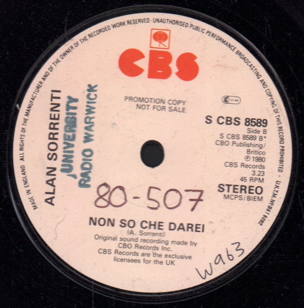 Alan Sorrenti - If You Need Me Now - 7 Inch