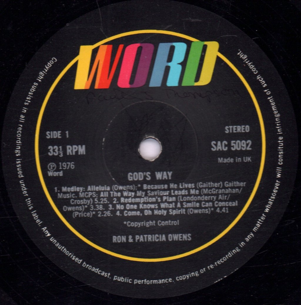Ron & Patricia Owens - God's Way - Lp