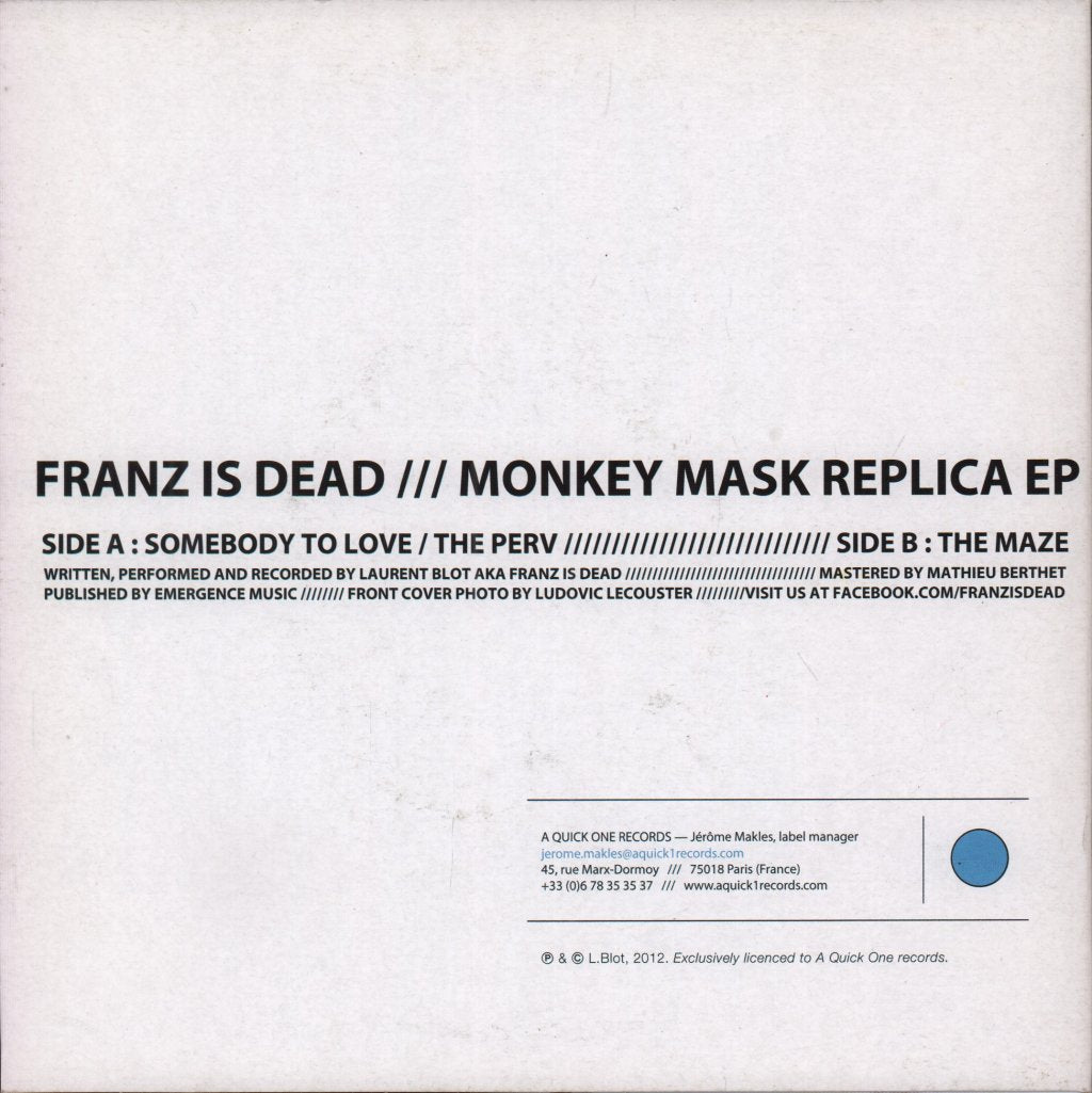 Franz Is Dead - Monkey Mask Replica EP - 7 Inch