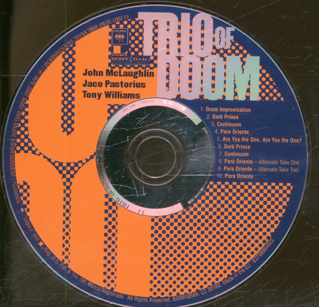 John Mclaughlin Jaco Pastorius Tony Williams - Trio Of Doom - Cd