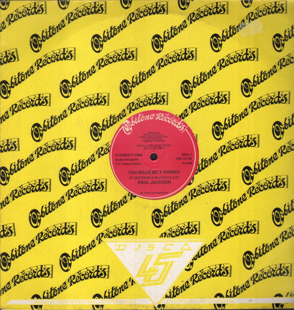 Paul Jackson (Reggae) - You Made Me A Winner - 12 Inch