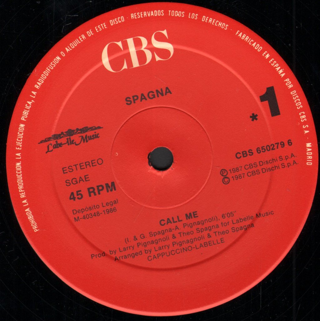 Spagna - Call Me - 12 Inch