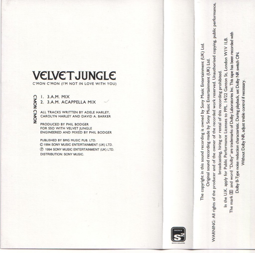 Velvet Jungle - C'mon C'mon - Cassette