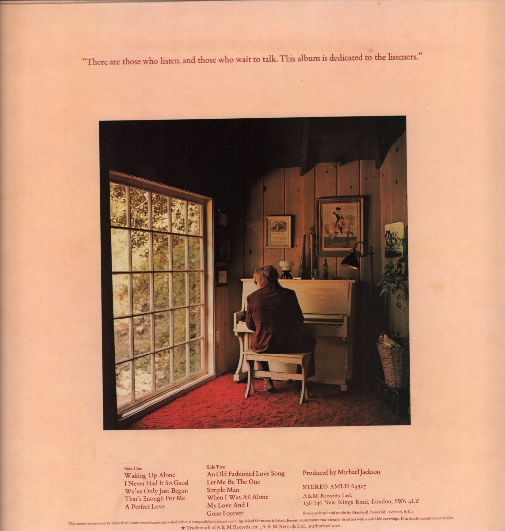 Paul Williams - Just An Old Fashioned Love Song - Lp