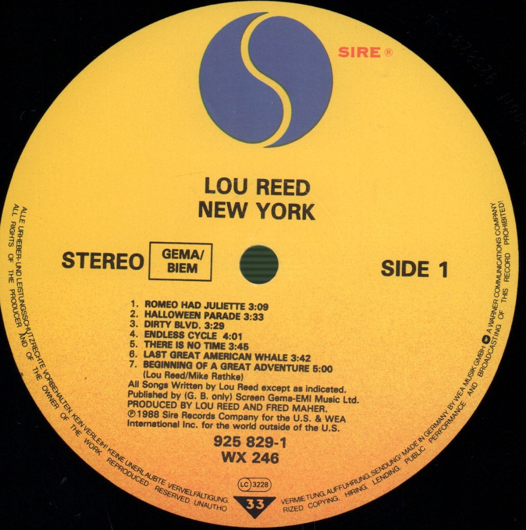 Lou Reed - New York - Lp