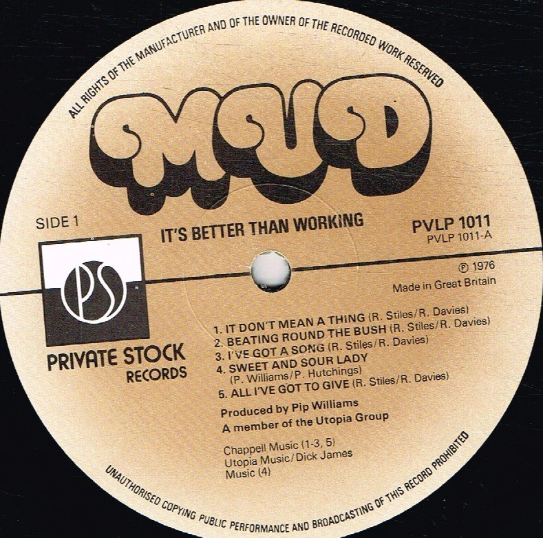 Mud - It's Better Than Working - Lp