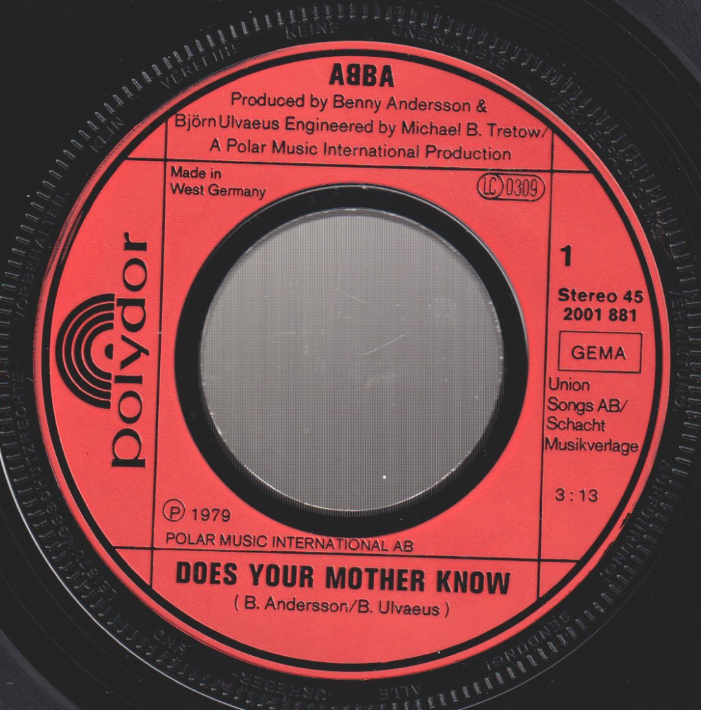 ABBA - Does Your Mother Know / Kisses Of Fire - 7 Inch