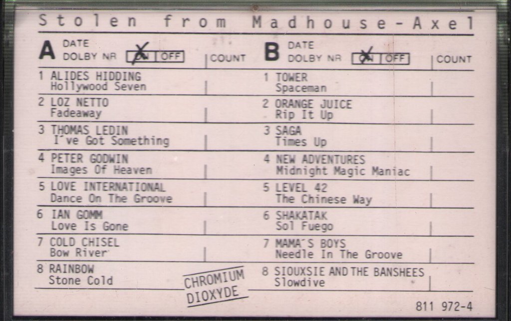Various Artists - Stolen From Madhouse-Axel - Cassette
