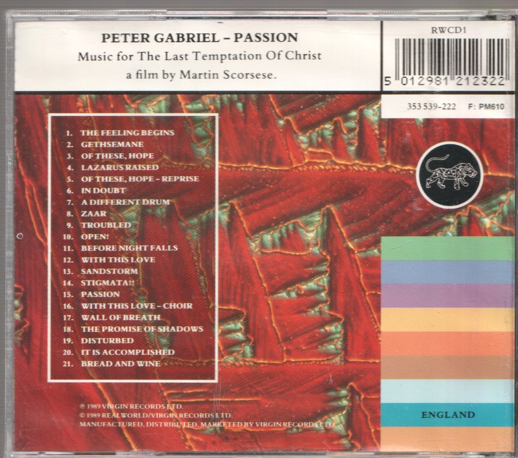 Peter Gabriel - Passion - Cd