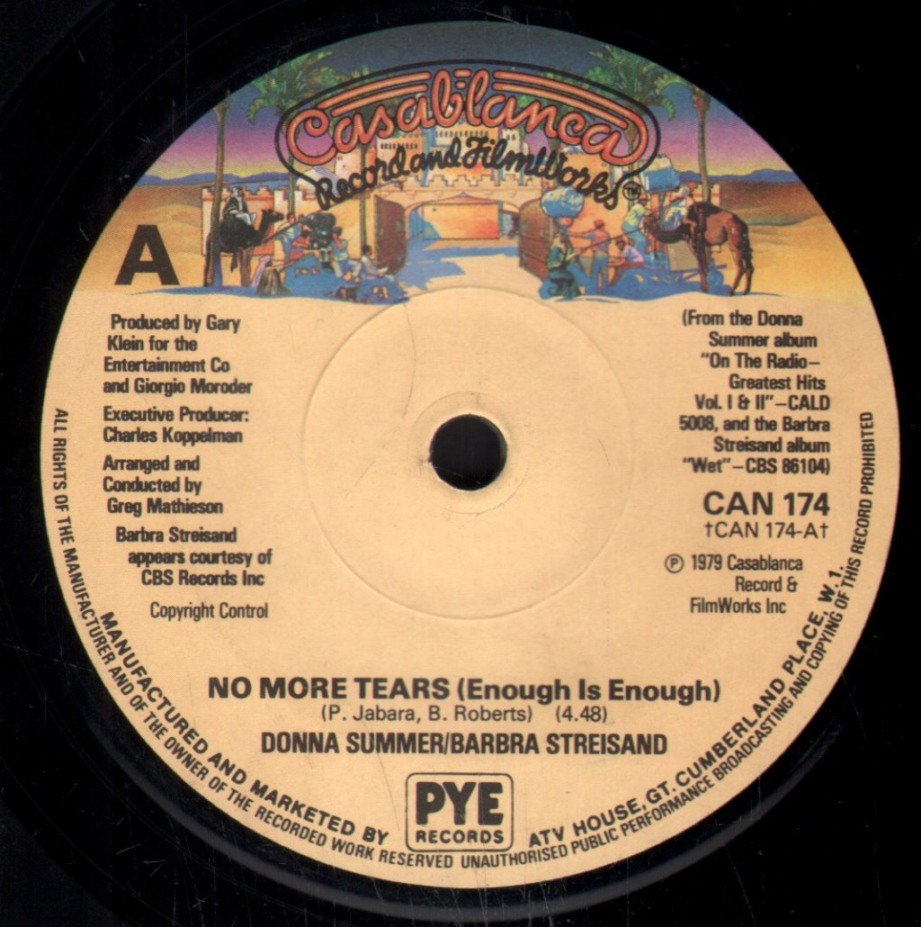 Donna Summer/Barbra Streisand - No More Tears - 7 Inch