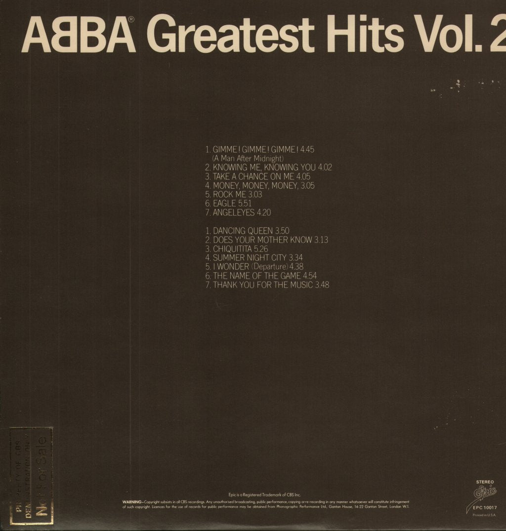 ABBA - Greatest Hits Vol 2 - Lp