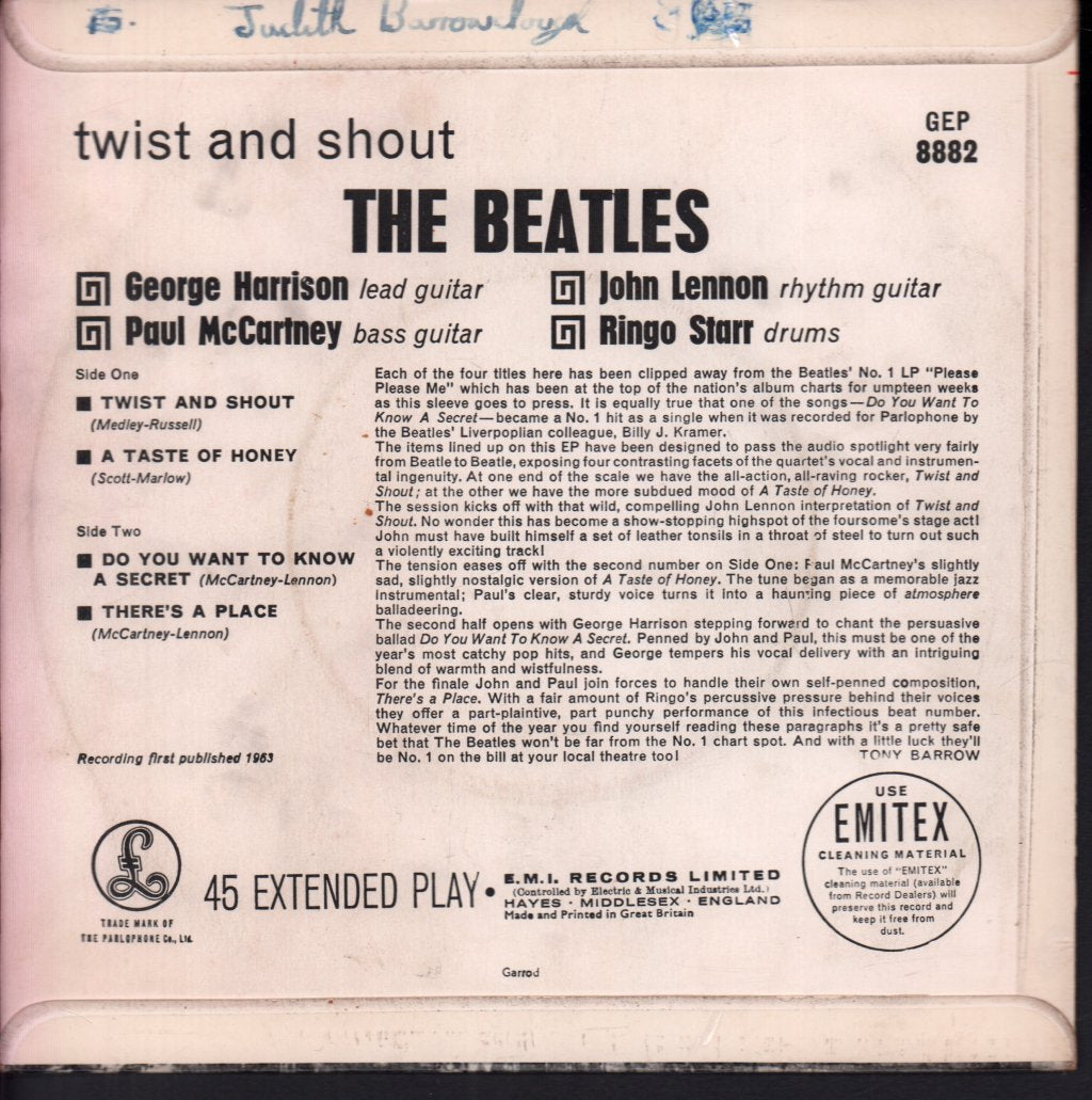 Beatles - Twist And Shout - 7 Inch