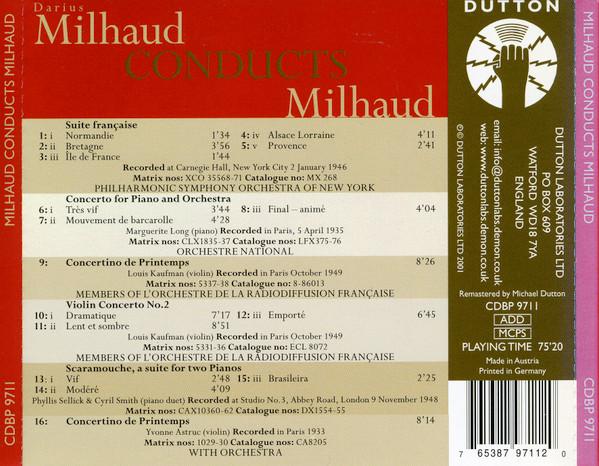 Darius Milhaud - Darius Milhaud Conducts Milhaud - Cd