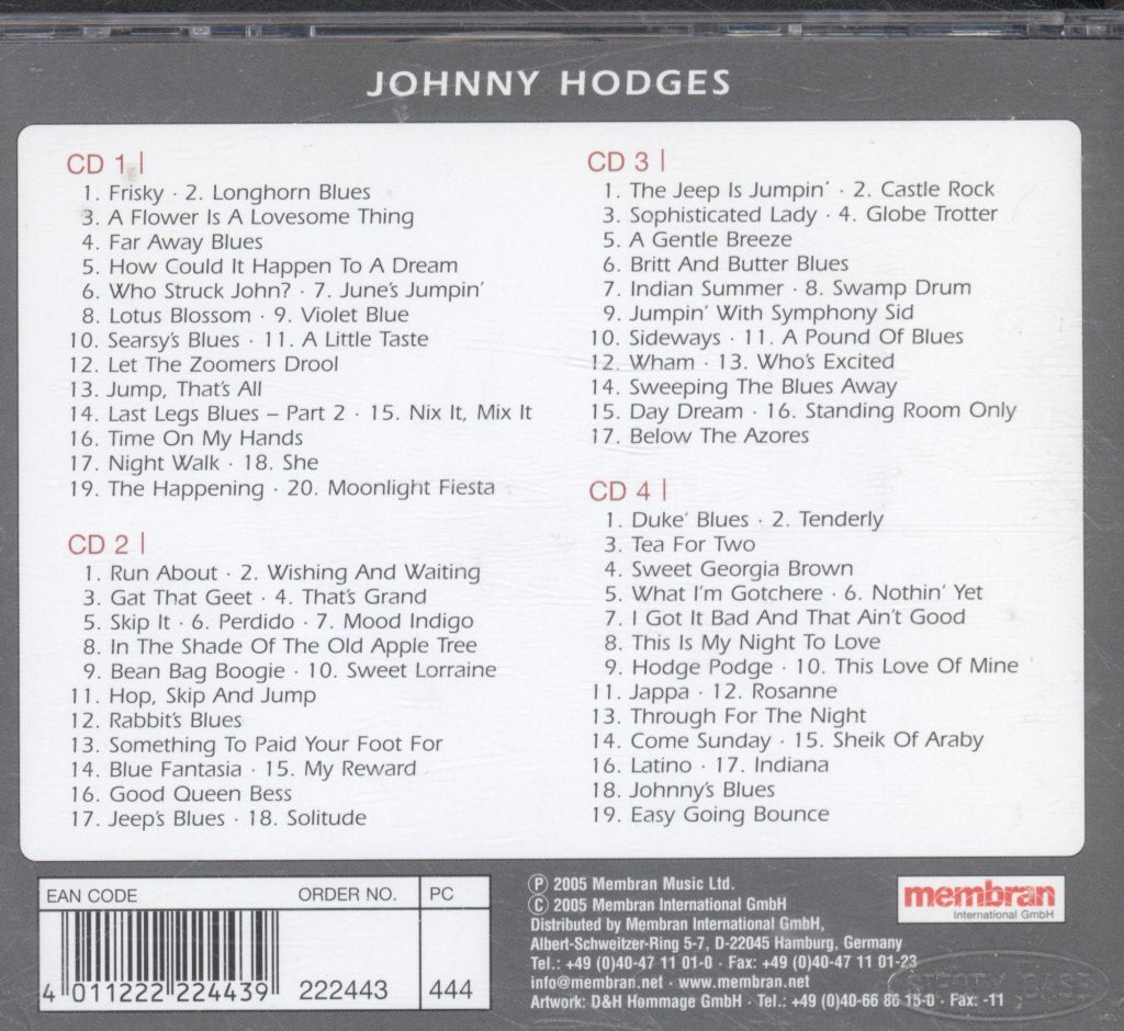 Johnny Hodges - Johnny's Blues - Cd Set