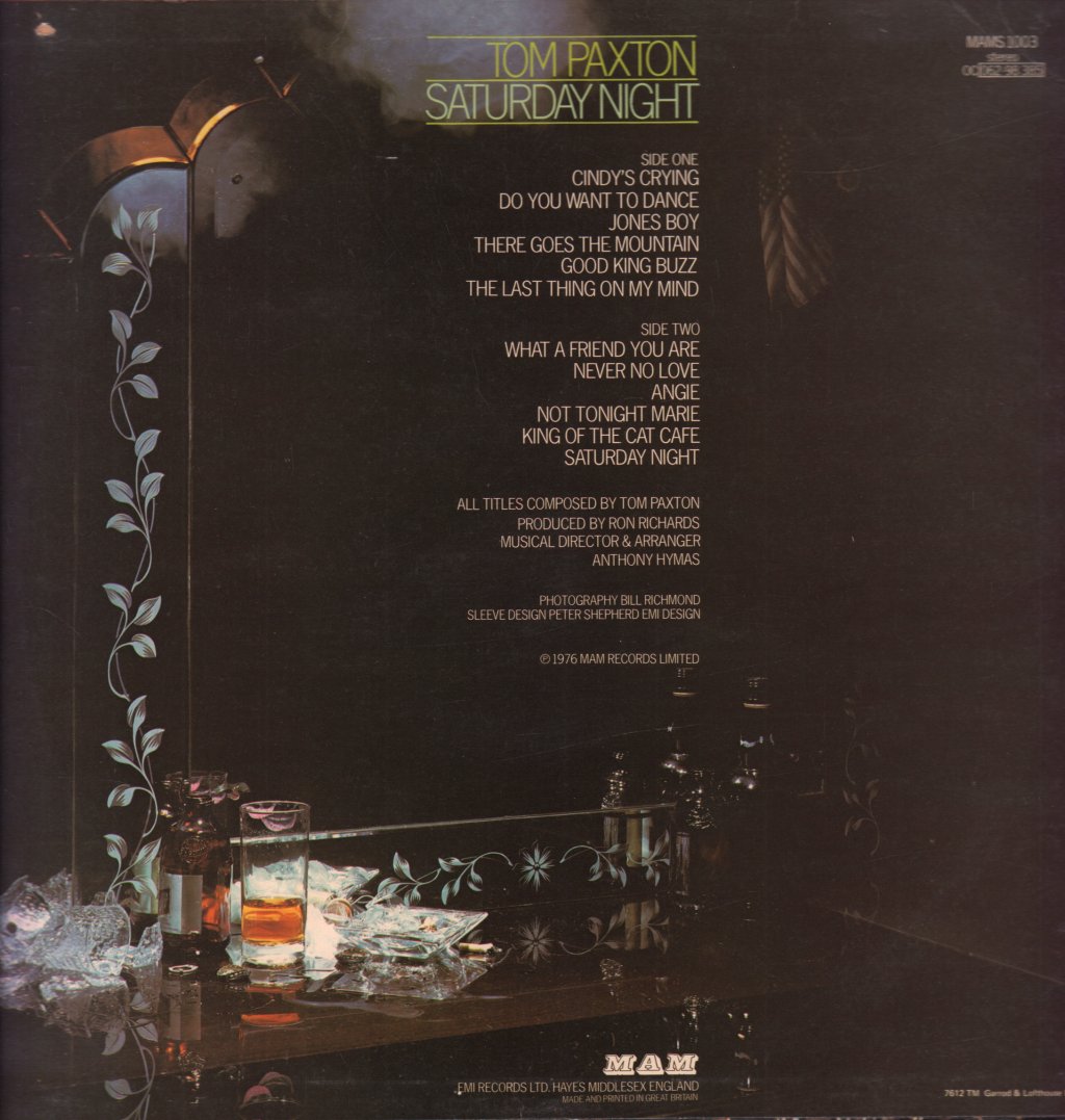 Tom Paxton - Saturday Night - Lp