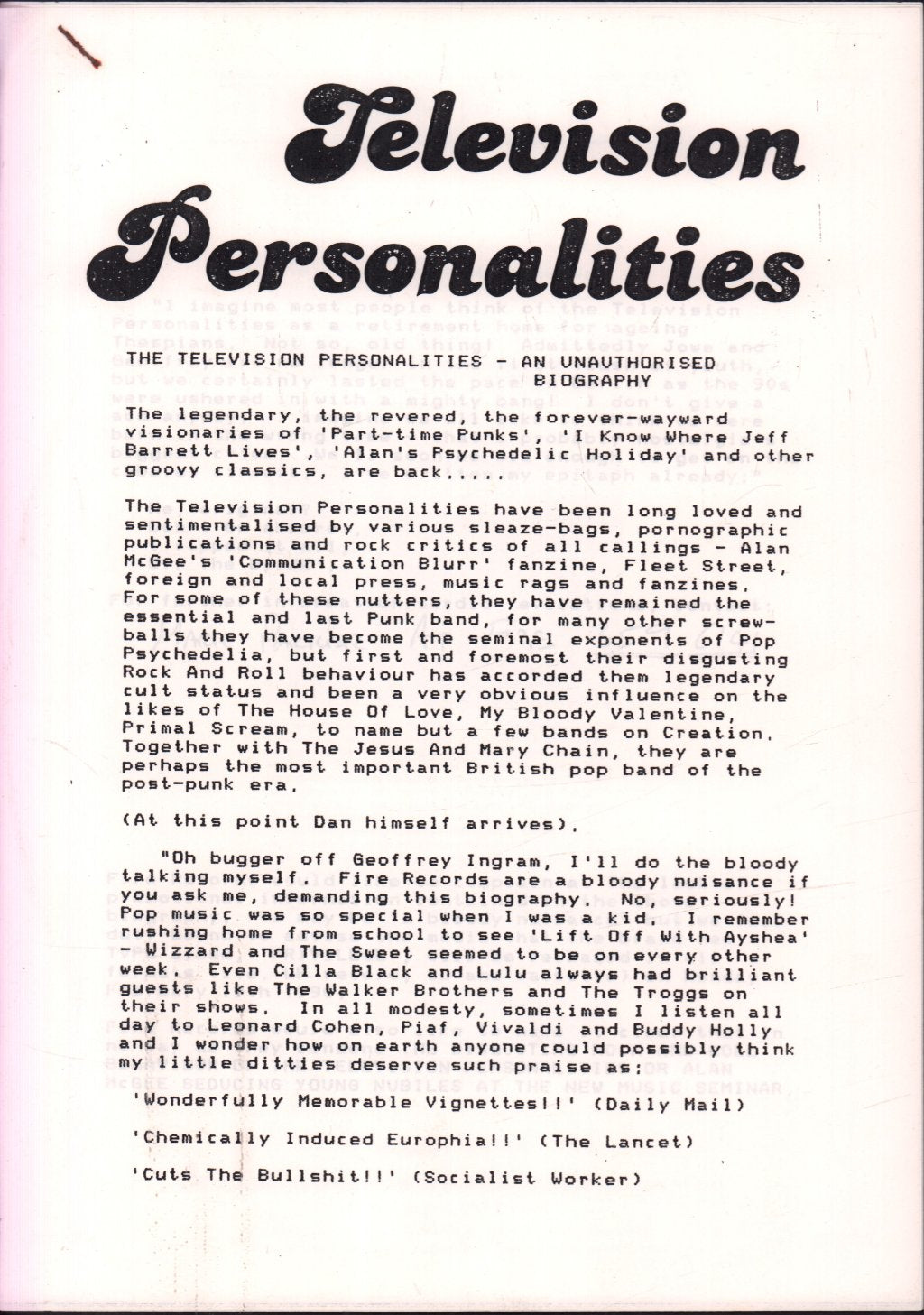 Tv Personalities - Privilege - Lp