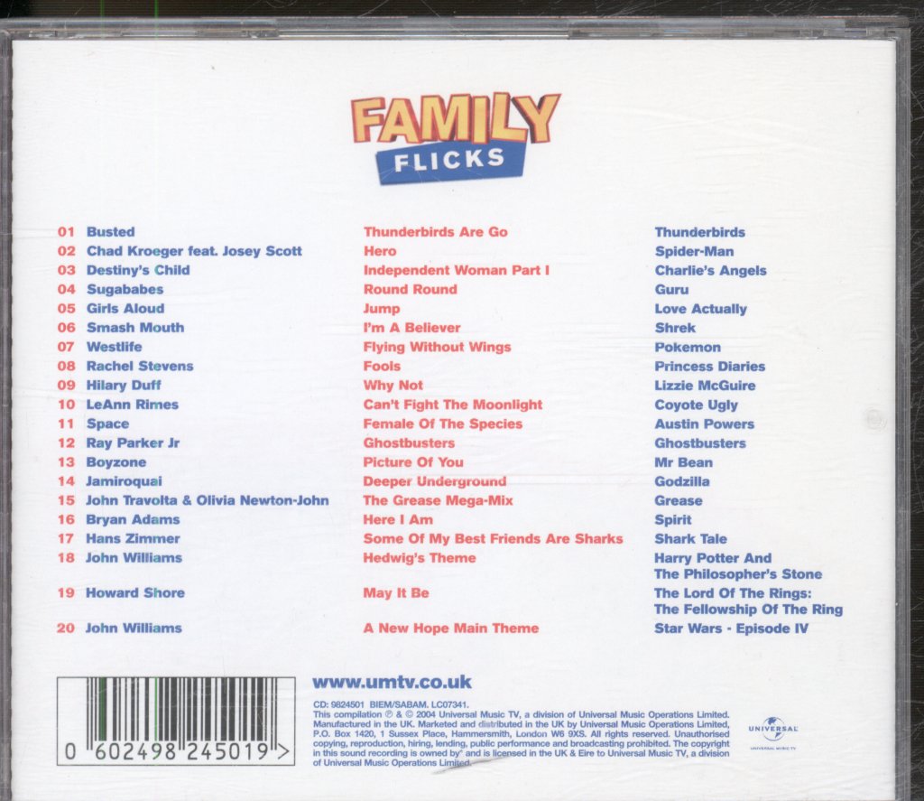 Various Artists - Family Flicks - Cd