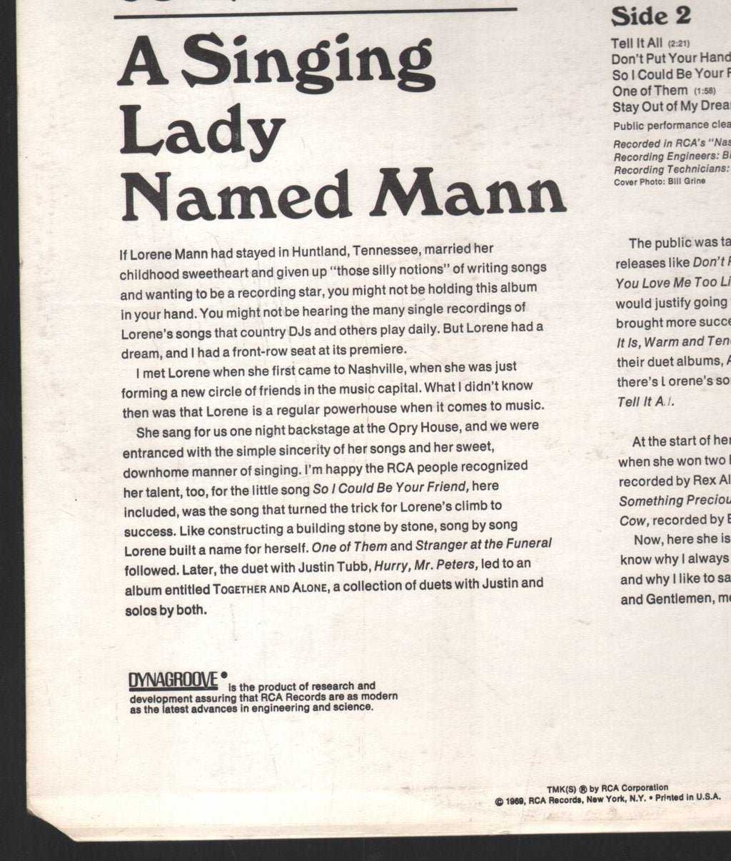 Lorene Mann - A Mann Named Lorene - Lp