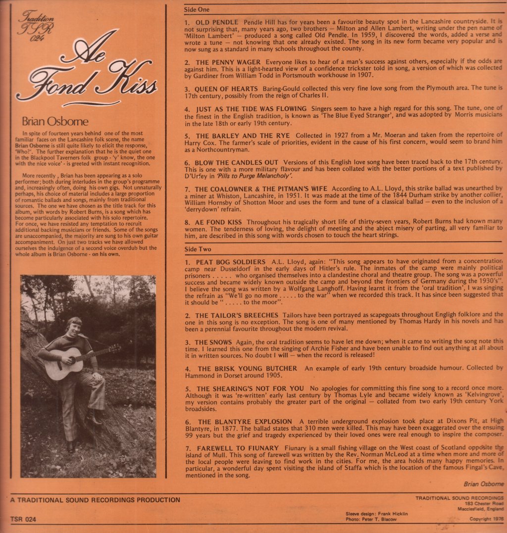 Brian Osborne - Ae Fond Kiss - Lp