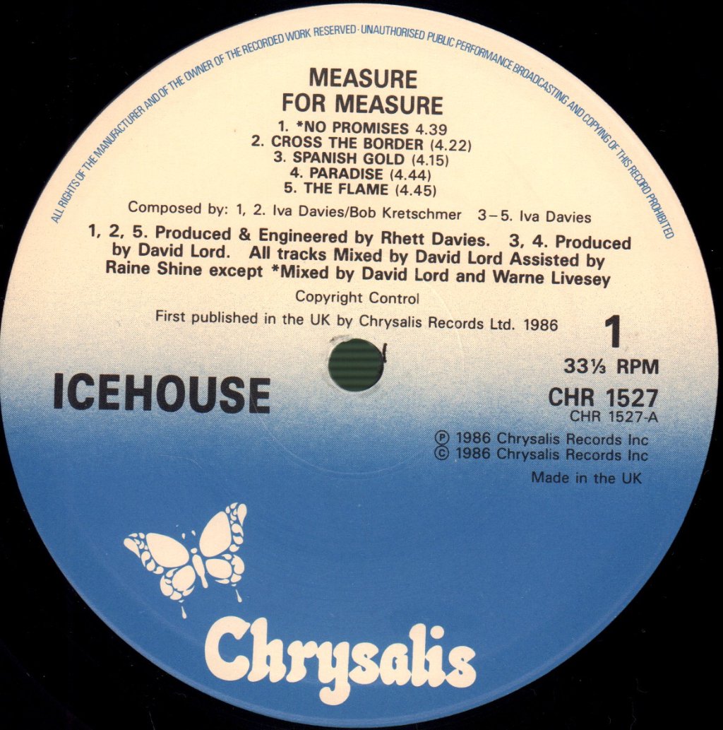 Icehouse - Measure For Measure - Lp