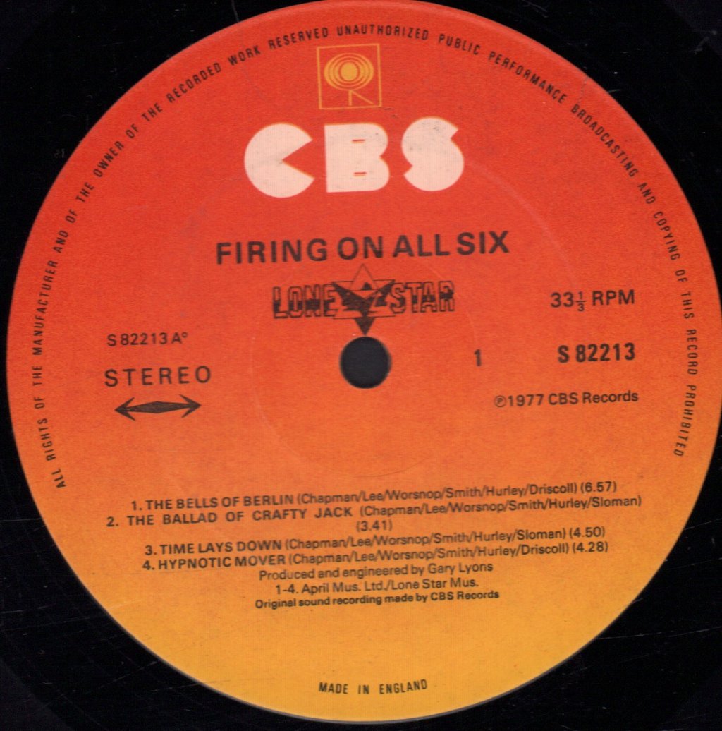 Lone Star - Firing On All Six - Lp