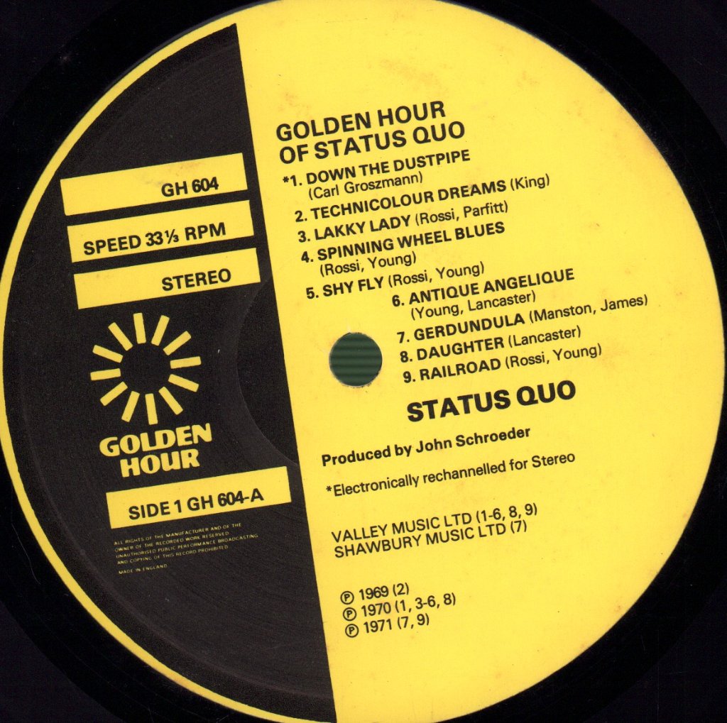 Status Quo - Down The Dustpipe - Lp