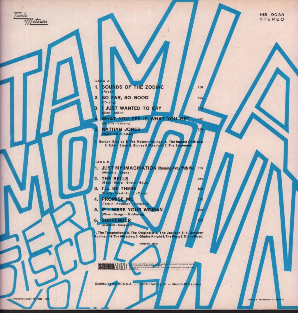 Various Artists - Tamla Motown Serie Discoteca Vol 1 - Lp